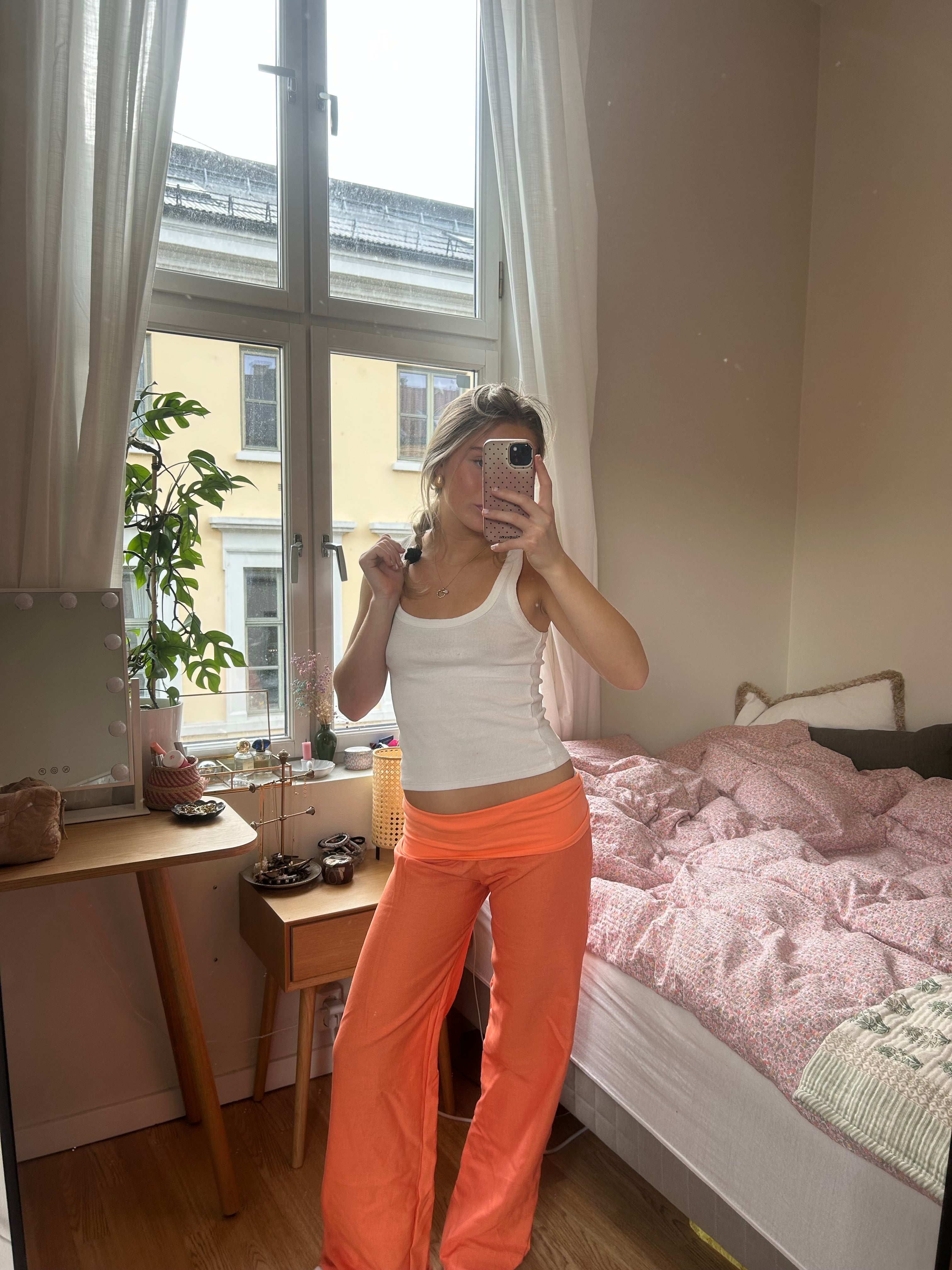 Coral linen pants - preorder