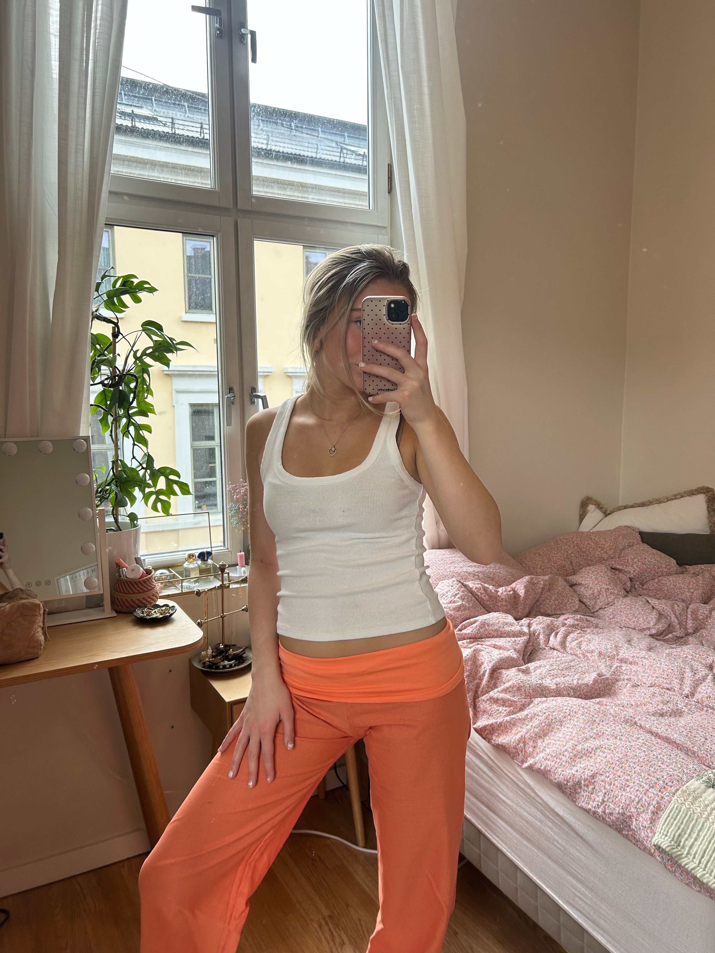 Coral linen pants - preorder