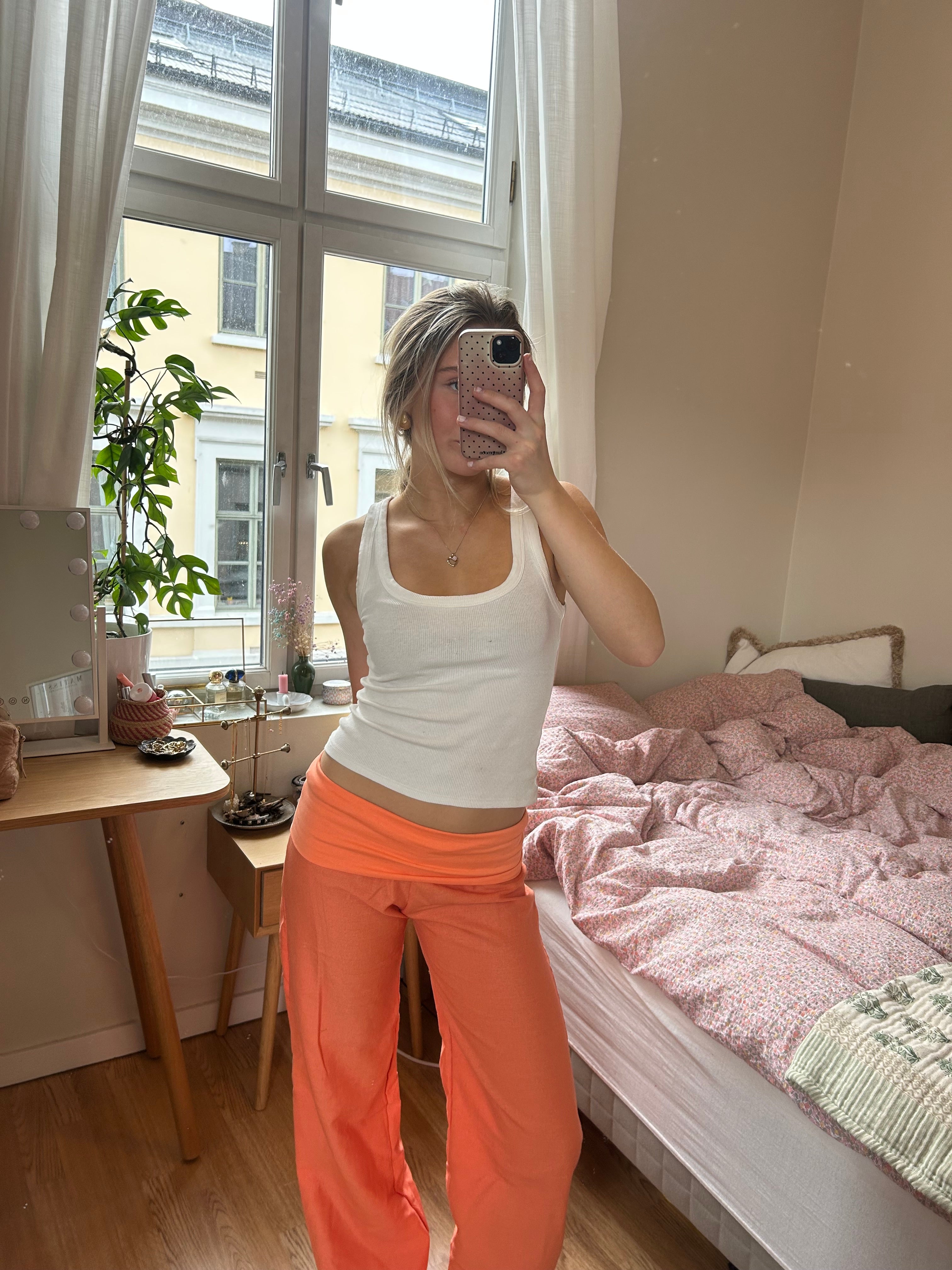 Coral linen pants - preorder